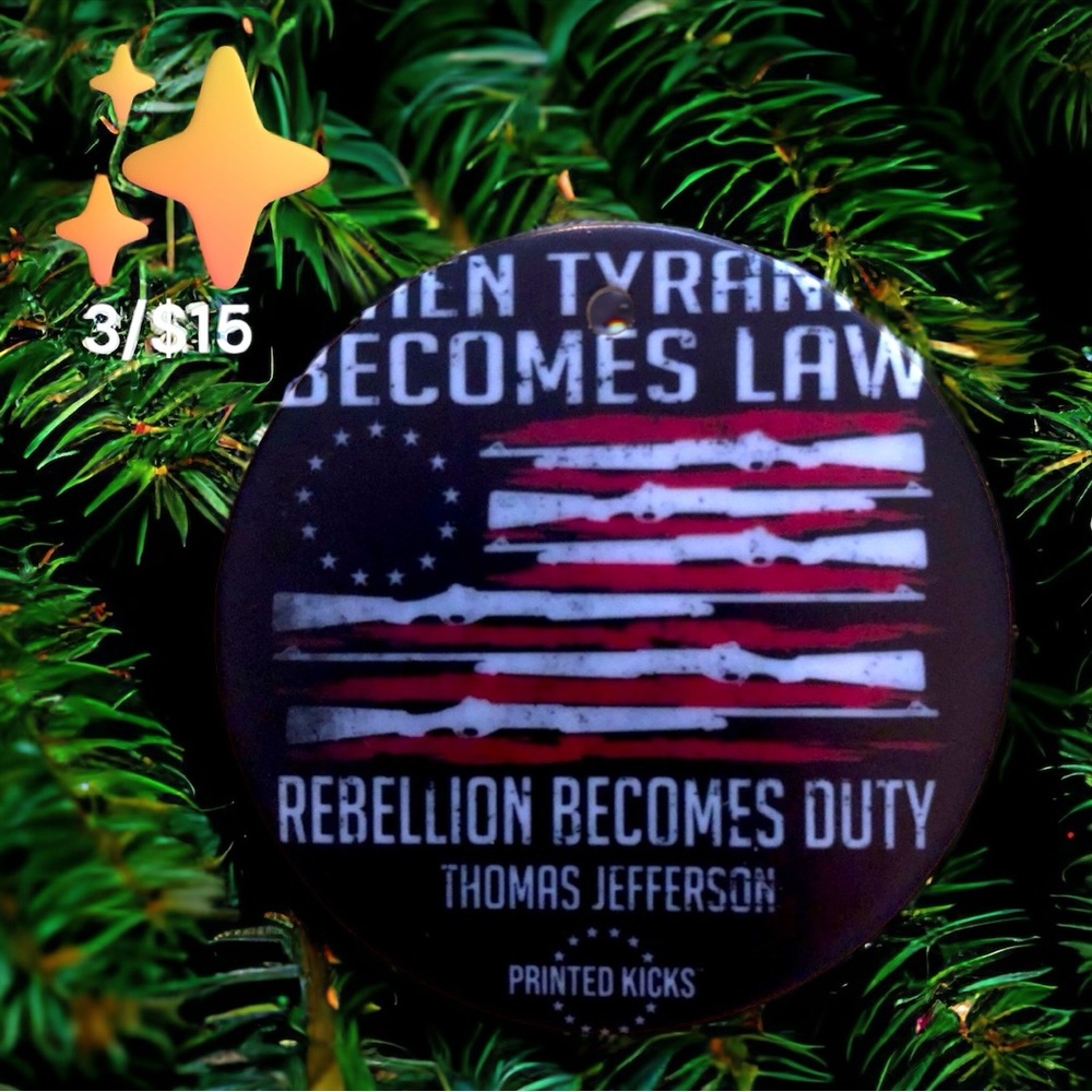 🇺🇸Christmas Ornament/Wall Ornament with quote from Thomas Jefferson🇺🇸